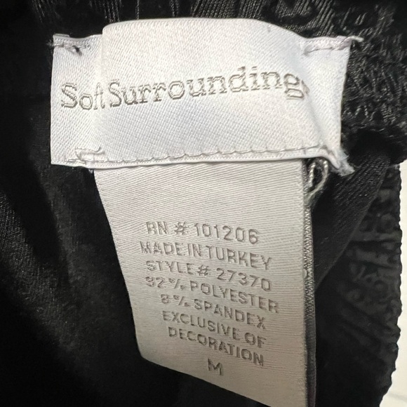 Soft Surroundings Black Velvet Avant Garde Damask Goth Leggins Size Medium - Picture 8 of 8